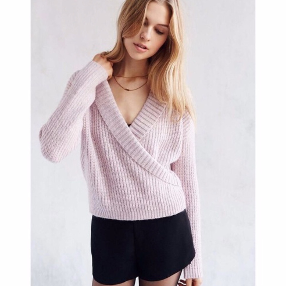 Kimchi Blue Lilac Lavender Wrap Crossover Sweater